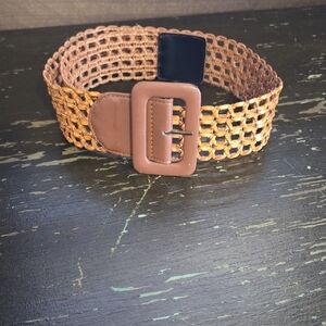 Brown Woven Belt with Buckle